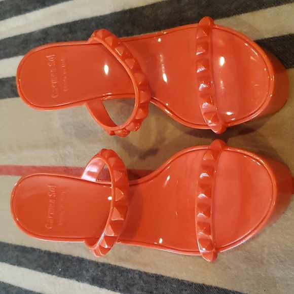 Carmen Sol Tonino Wedge Sandal Left Size 9/39 Right Size 10/40 - Picture 7 of 9
